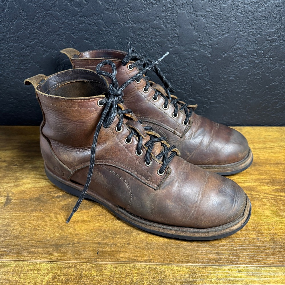 Origin Maine Coronado Boot Mens 12 Brown Leather Lace Up Vibram Sole Made in USA